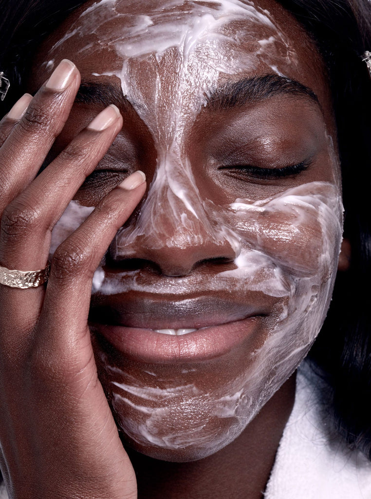 Model with Sleep Hero face mask applied