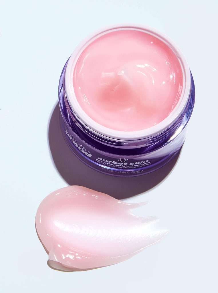 Open container of Skin Proud Sorbet skin with texture swatch